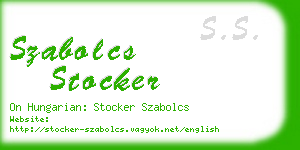 szabolcs stocker business card